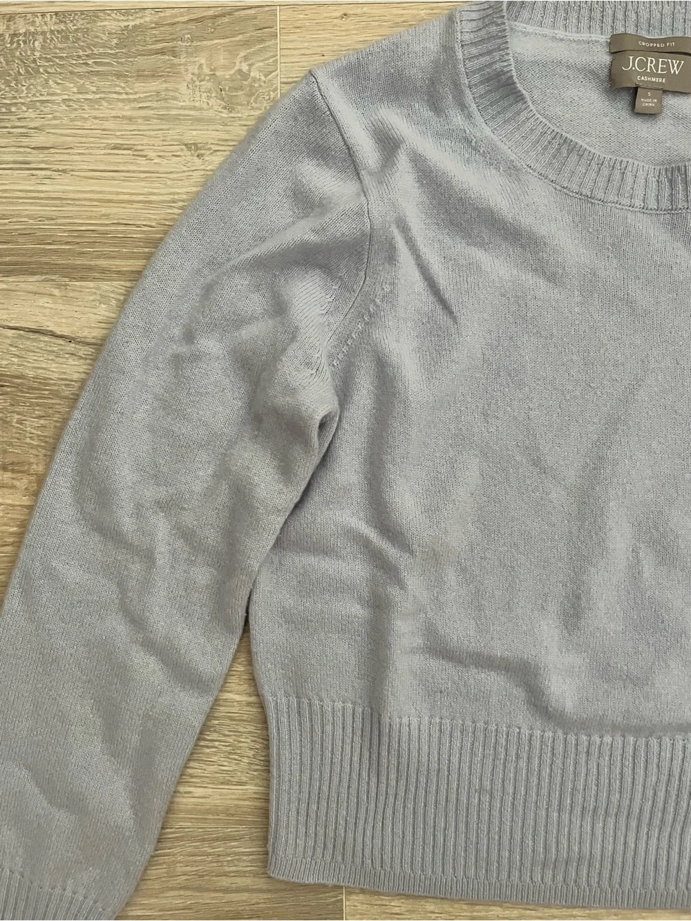 J. Crew Women’s Cashmere Shrunken Crewneck Sweater Light Blue - Size Small